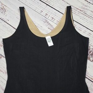 Assets Red Hot Label Spanx Tank Dress Womens 1X Black Beige Excellent Reversible